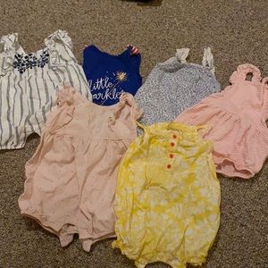 Set of 6 baby girl rompers. 12-18 months